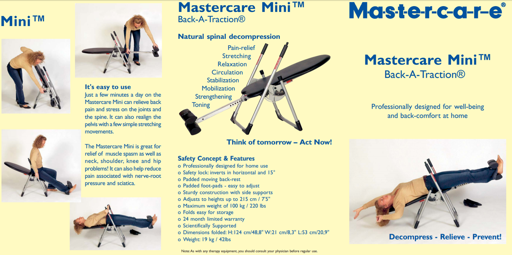 Model Mini Inversion Table Mastercare